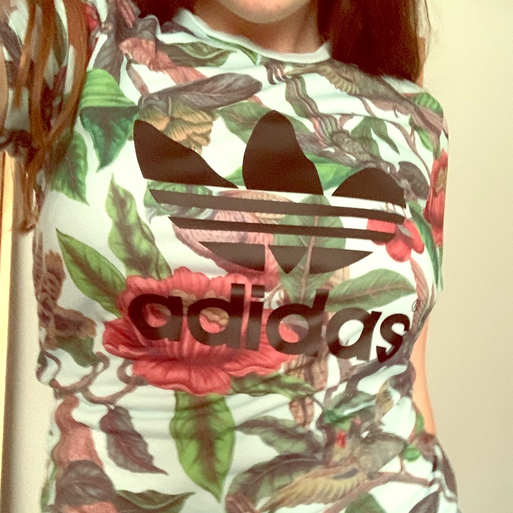 Floral Adidas t shirt